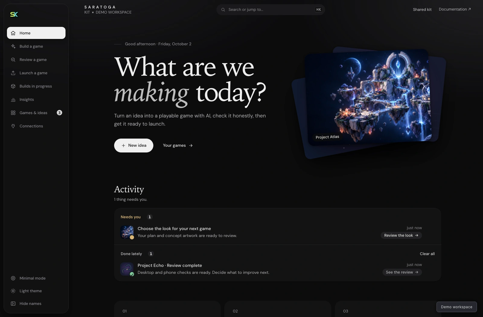 SaratogaKit Build dashboard